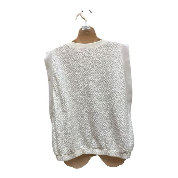 Zara Trafaluc Off White Sz M Muscle Tee Blouse Elastic Waist Sleeveless Pullover - Picture 6 of 7